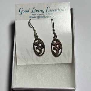 Silver Om Earrings